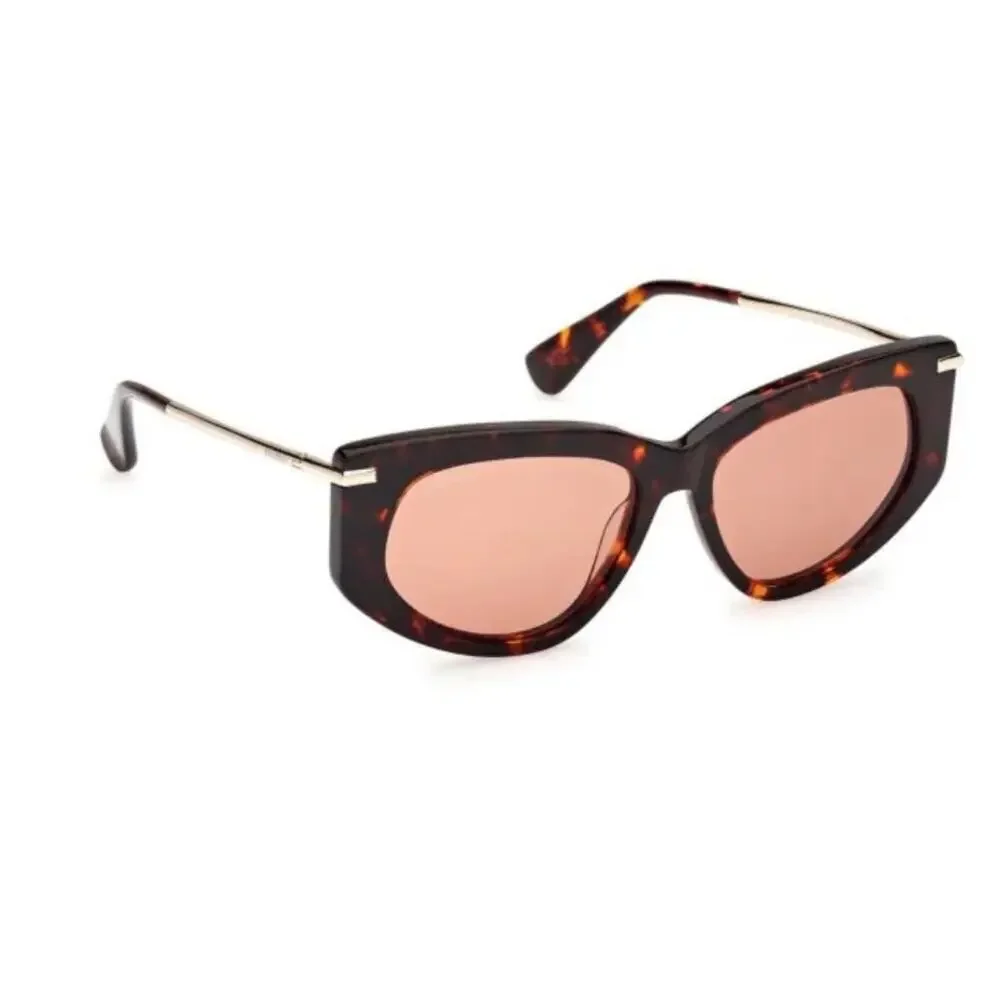 Max Mara Beth Round Sunglasses brown red